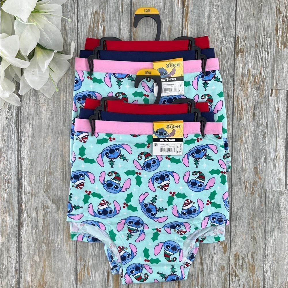 Disney Stitch Women's Christmas Boyshort Panties Underwear 2, 3-Packs Size L